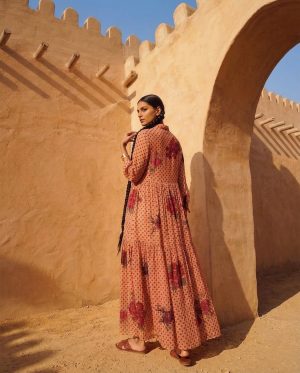 Alternative view of Pink Collar Polka Dot Kaftan