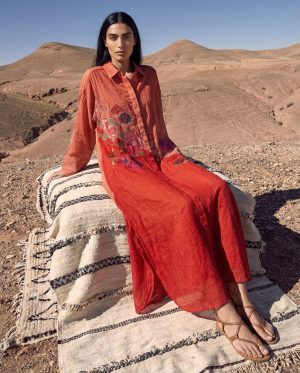 Two Tone Orange Kaftan