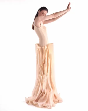 Sculptural Angled Deep-V Gown - Image 4
