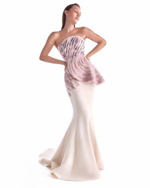 Pink Mermaid Silhouette Gown