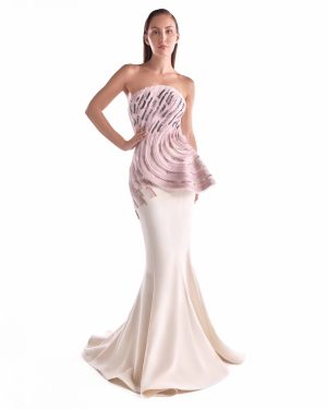 Pink Mermaid Silhouette Gown