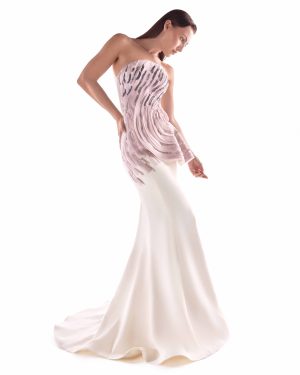 Alternative view of Pink Mermaid Silhouette Gown