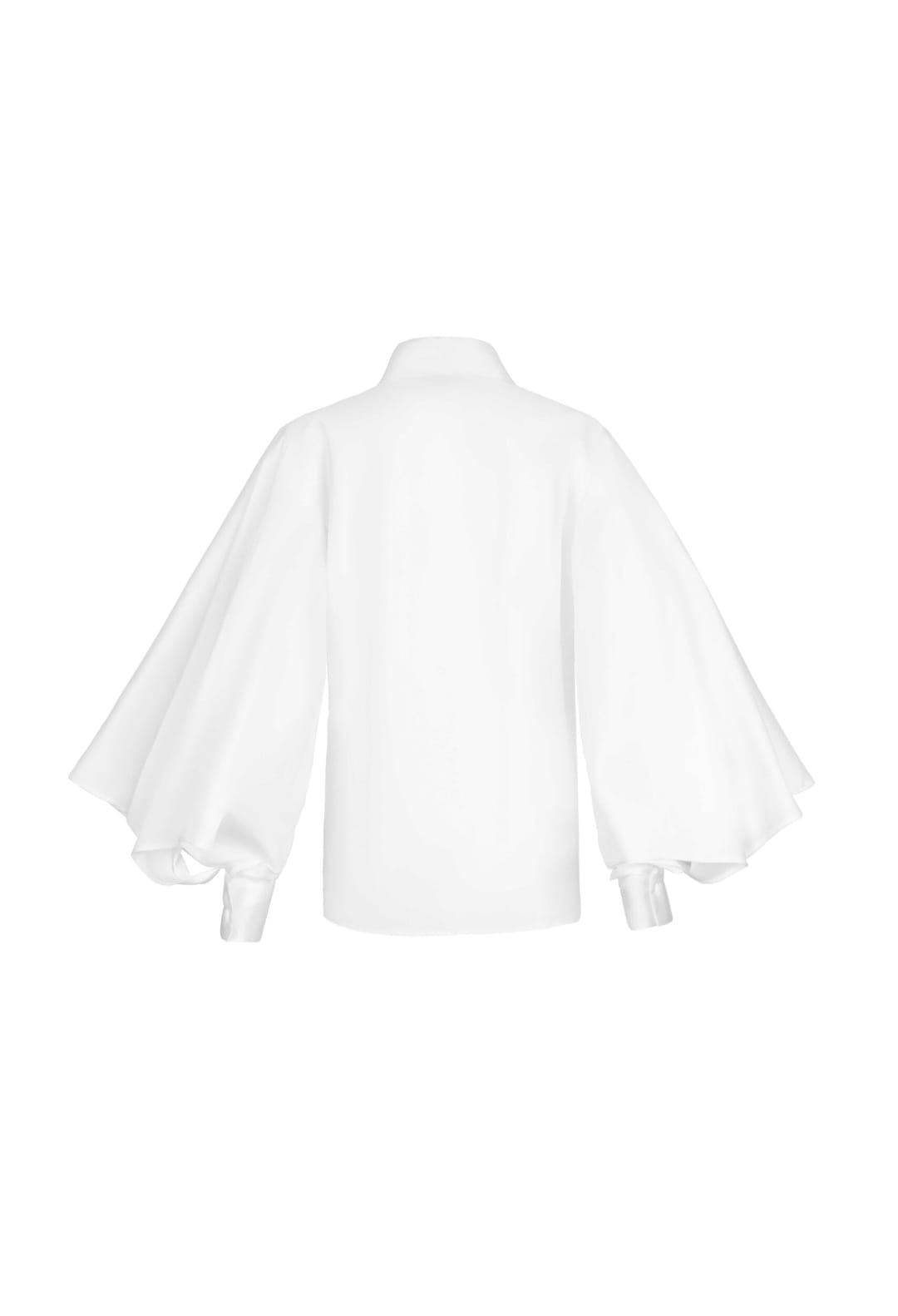 Wide Sleeves Poise Off-White Taffeta Blouse - Image 2