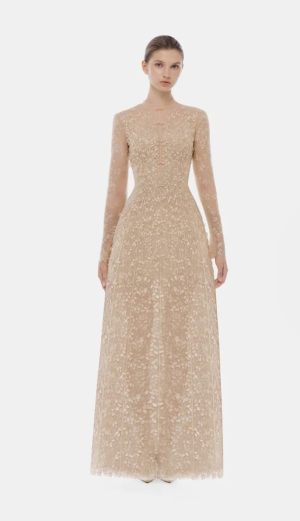 Pastel Mock Neck Long Dress