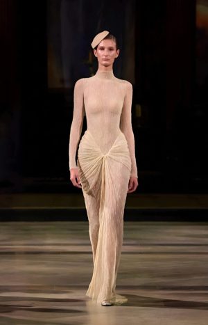 Beige Twisted Dress