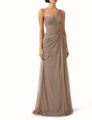 One-shoulder Draped Gown