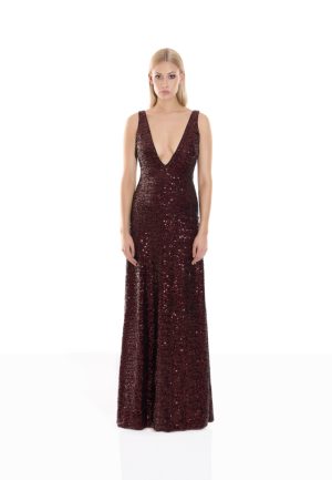 He Loved Her 2 pc Mesh Black/Plum Gown - Image 2