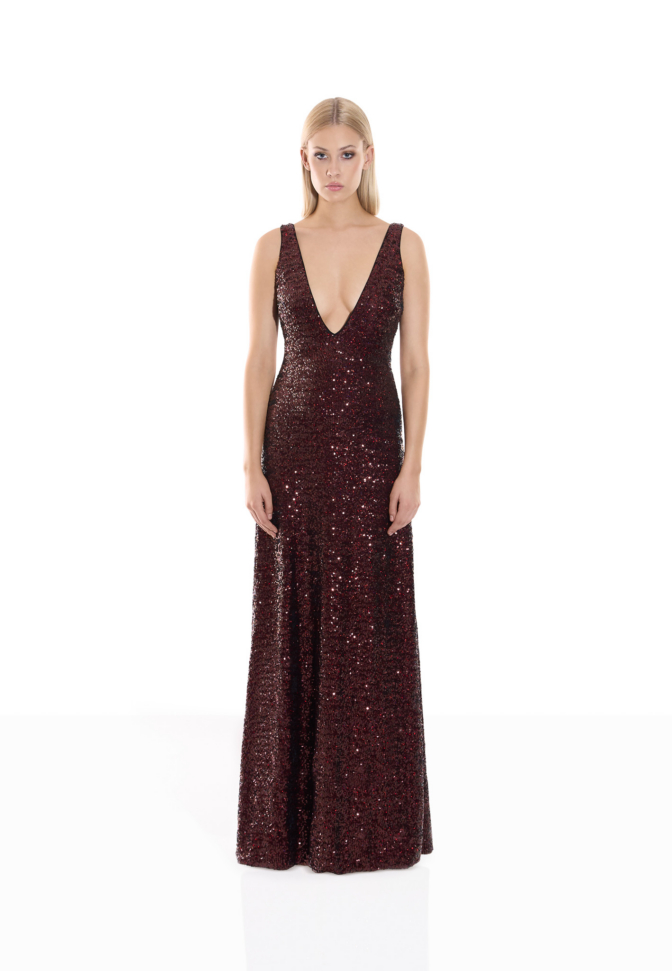 He Loved Her 2 pc Mesh Black/Plum Gown - Image 2