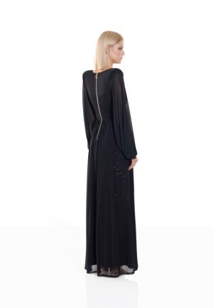 He Loved Her 2 pc Mesh Black/Plum Gown - Image 3