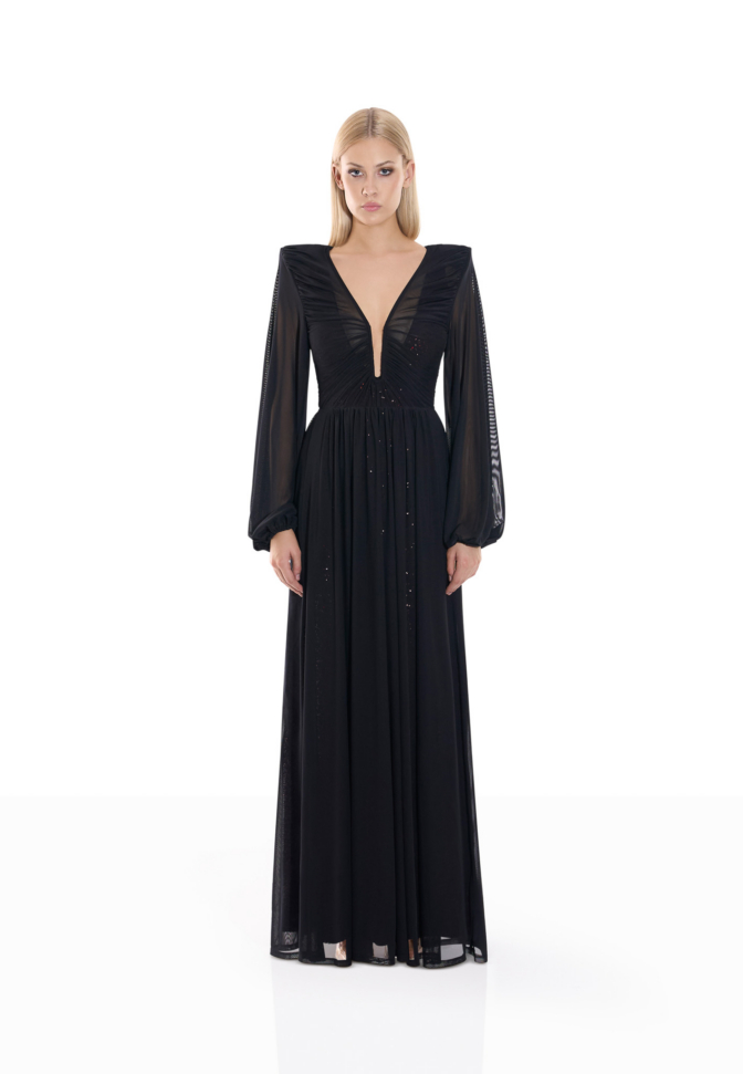 He Loved Her 2 pc Mesh Black/Plum Gown