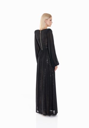 He Loved Her 2 pc Mesh Black/Rose Gold Gown - Image 3