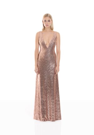 He Loved Her 2 pc Mesh Black/Rose Gold Gown - Image 2