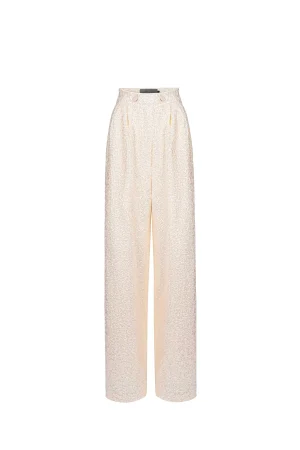 Sparkling Gold Sequined Lace Pants