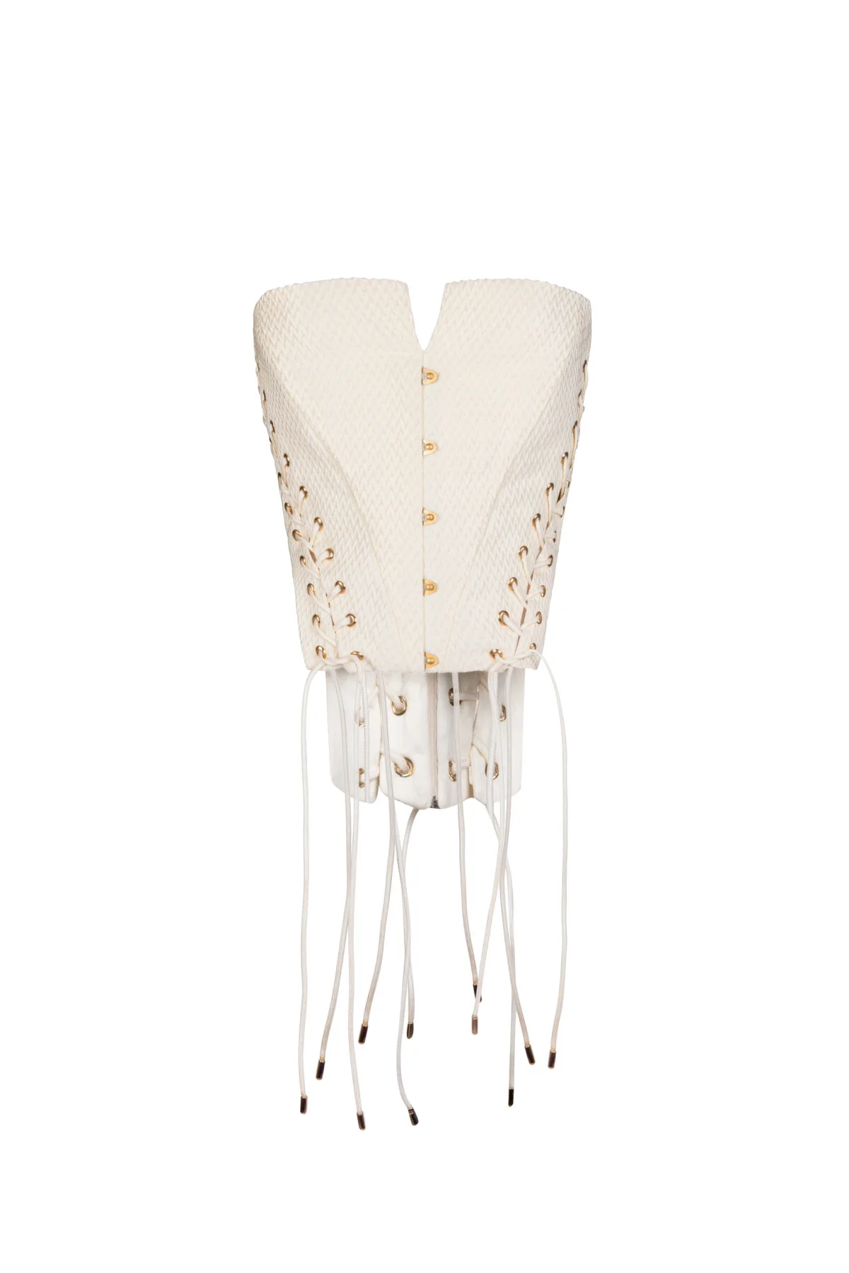 Modern Lace-Up Cream Corset - Image 2