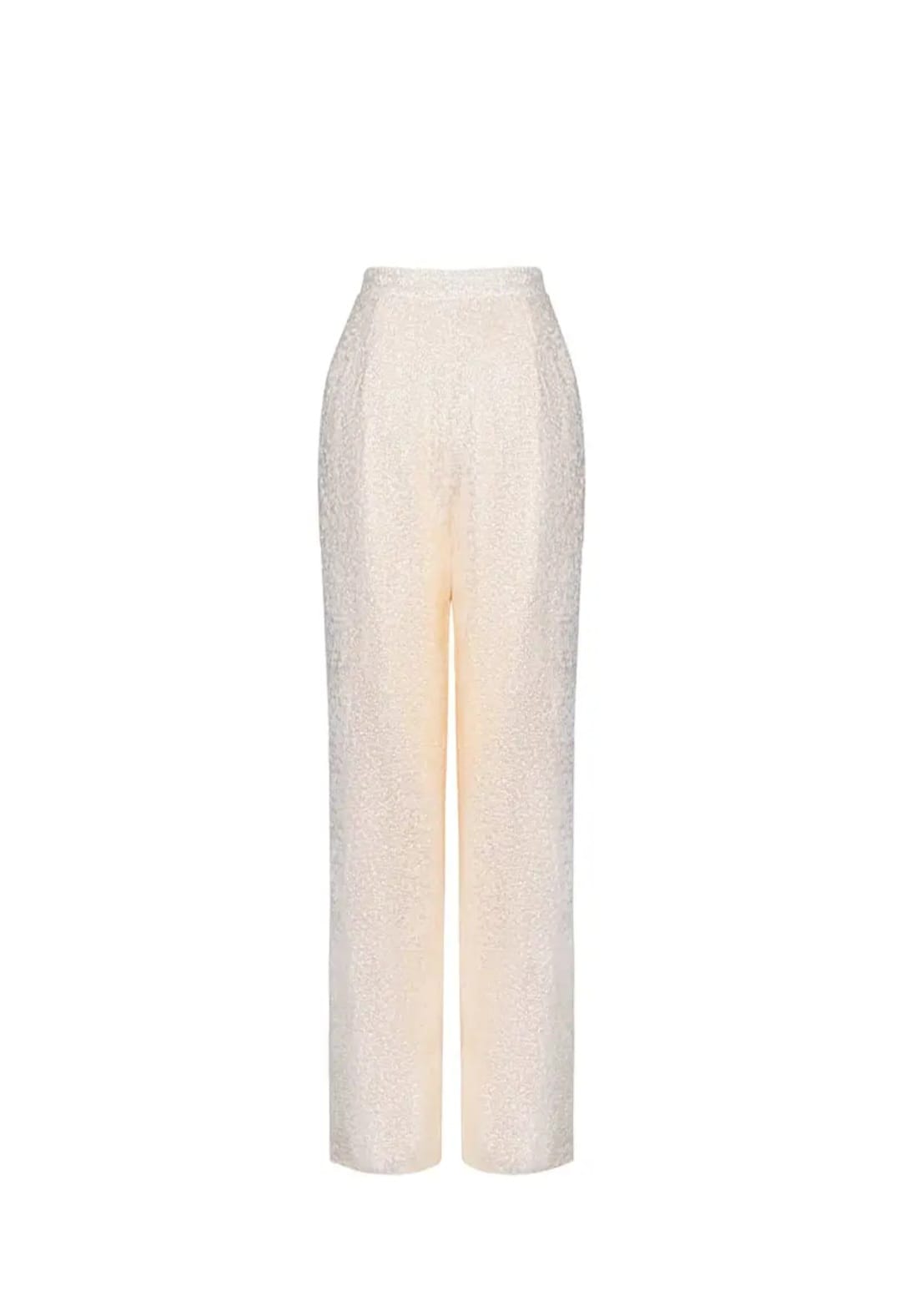 Sparkling Gold Sequined Lace Pants - Image 2