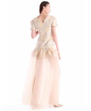 Alternative view of Cut-out Jacquard, Fluid Overskirt Dress