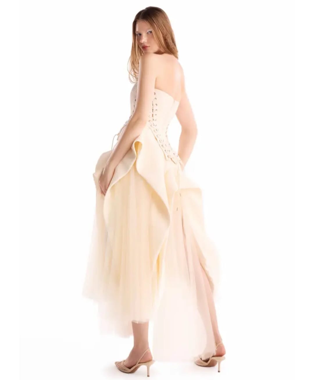 Modern Lace-Up Cream Corset - Image 5