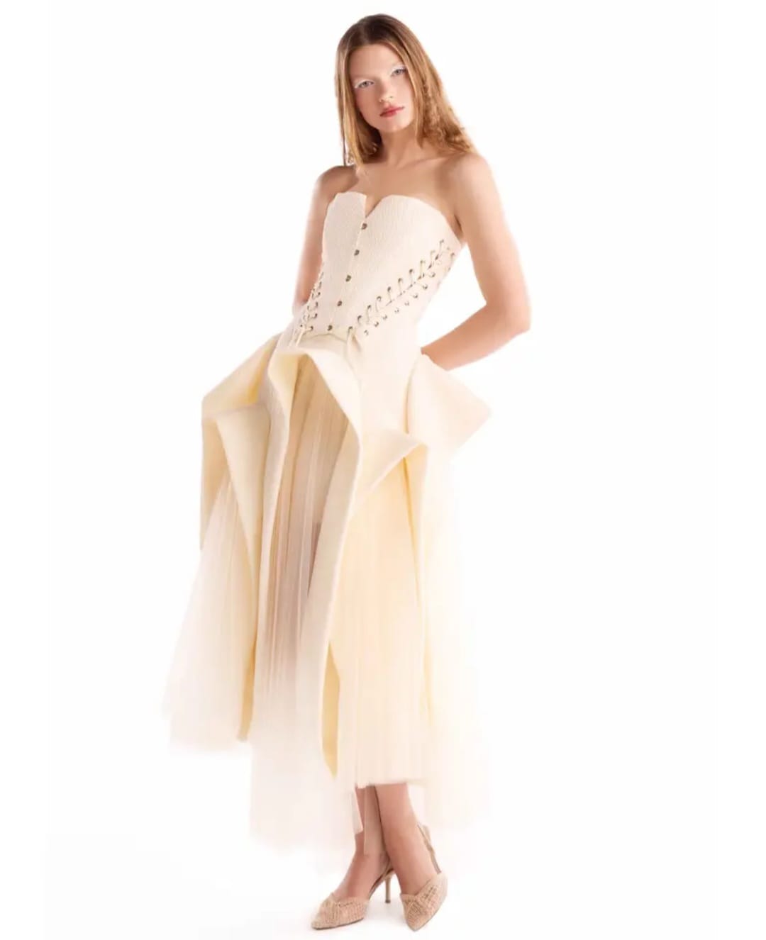 Modern Lace-Up Cream Corset - Image 6