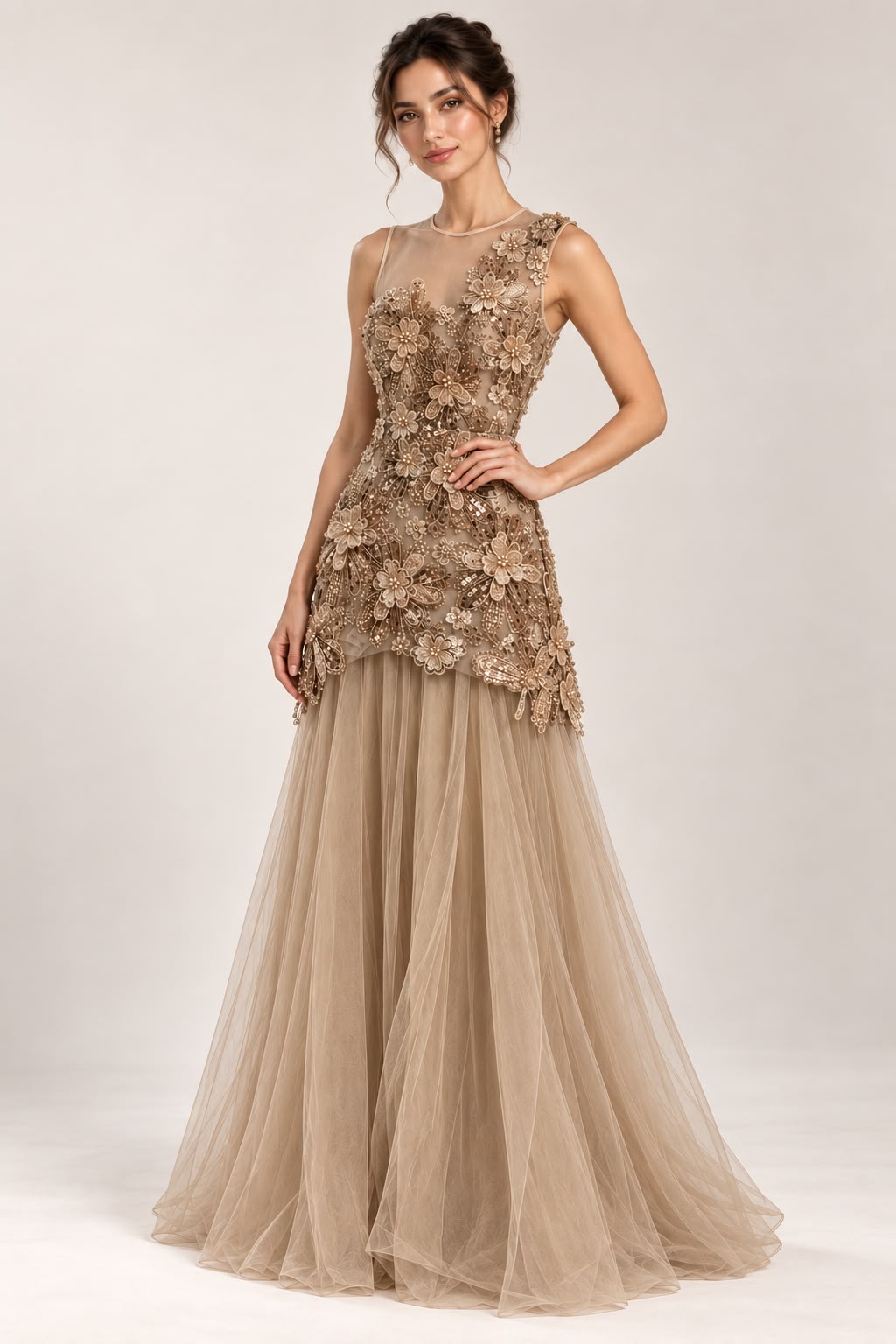 Layla Sequin Floral Gown - Image 2