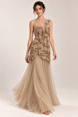 Layla Sequin Floral Gown
