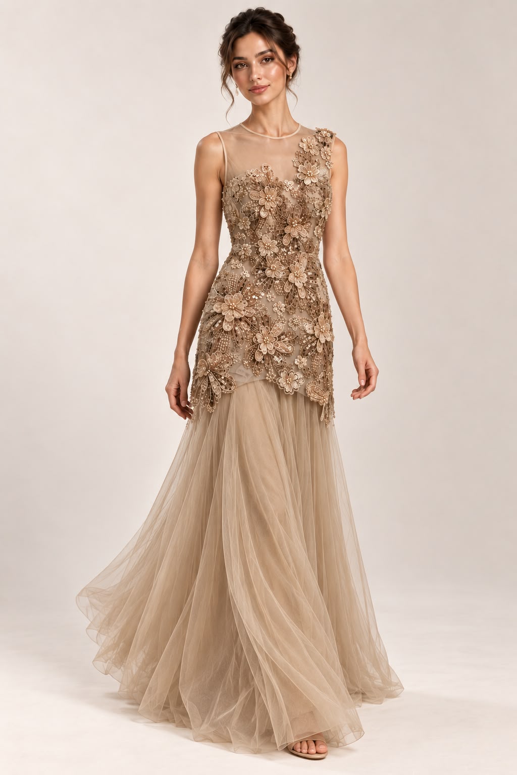 Layla Sequin Floral Gown