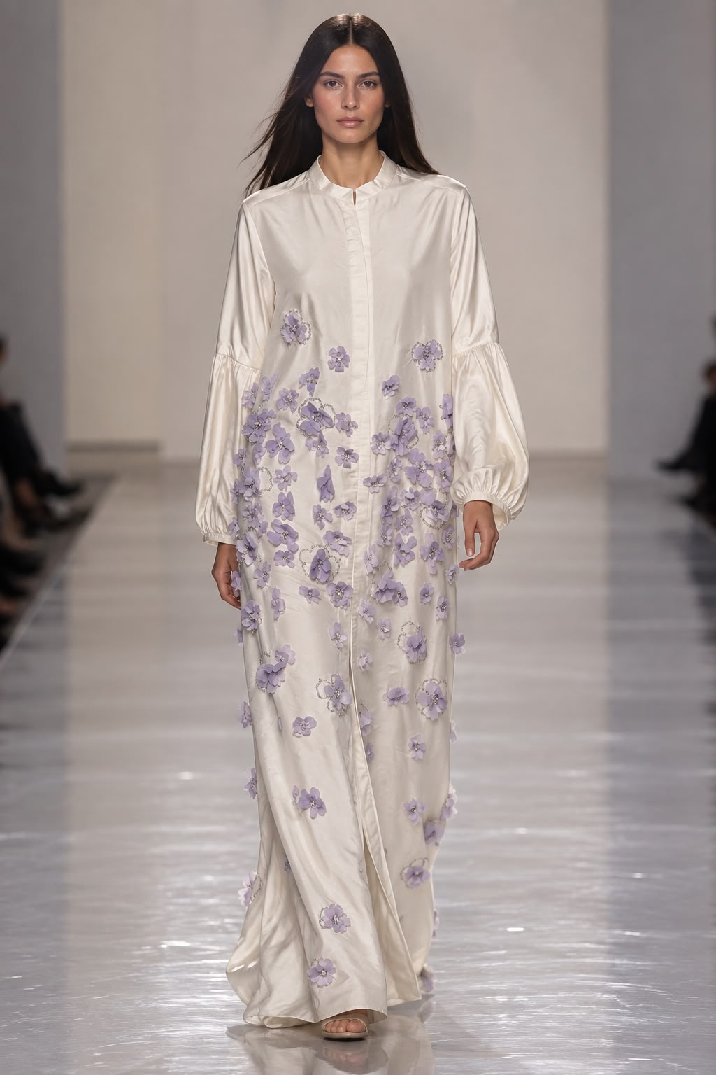 Ivory Lilac Floral Dress