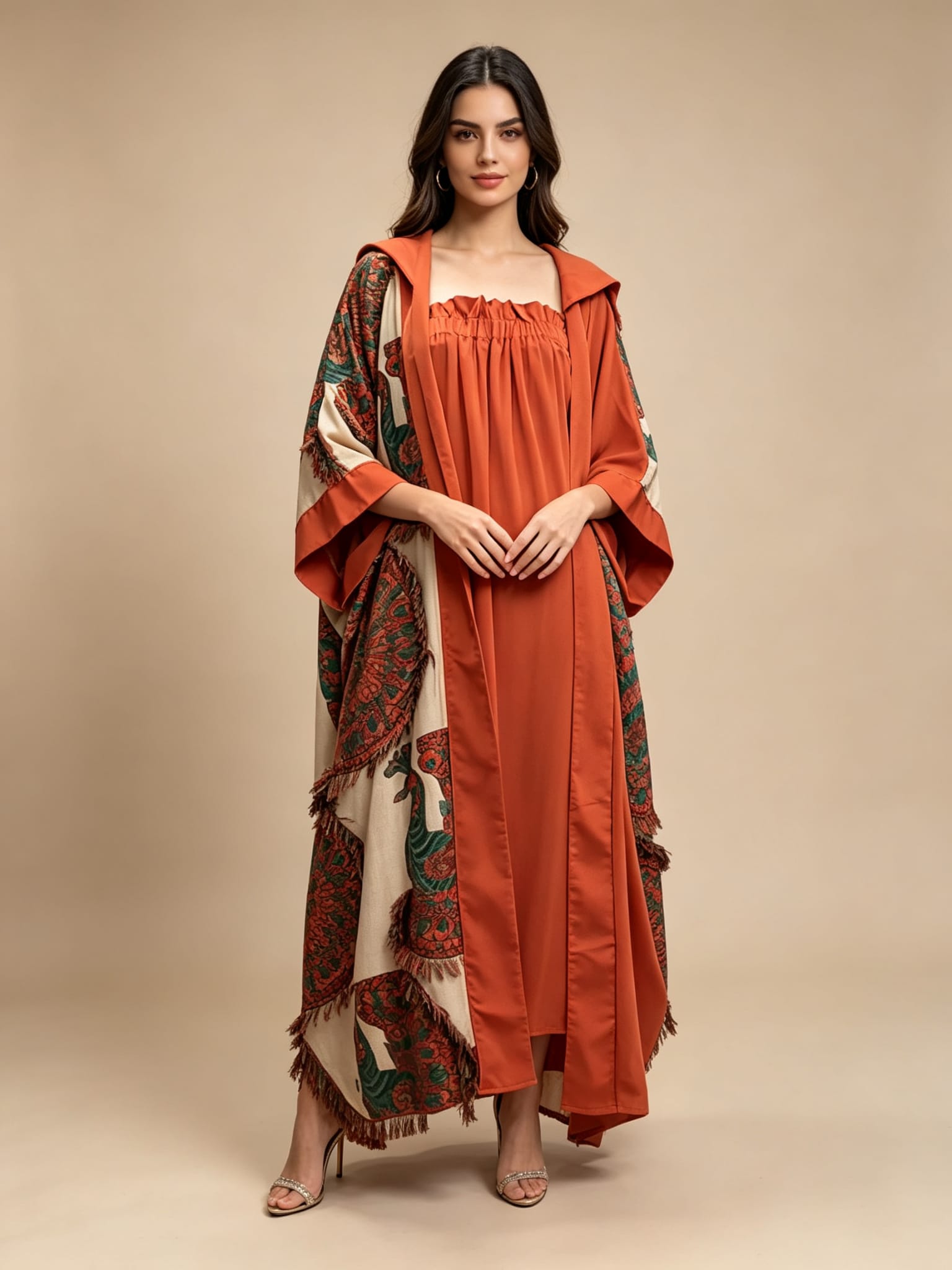 Orange Set Hoodie Dress