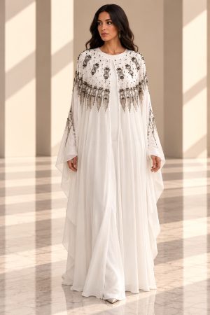 White Beaded Set Dress