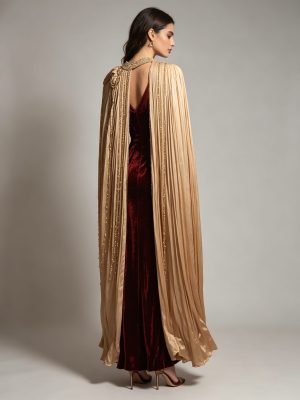 Alternative view of Red/Gold Velvet Dress