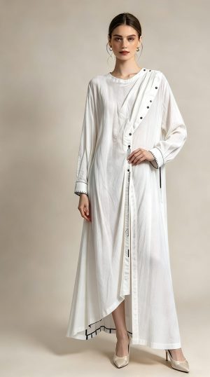 Diagonal Button Kaftan