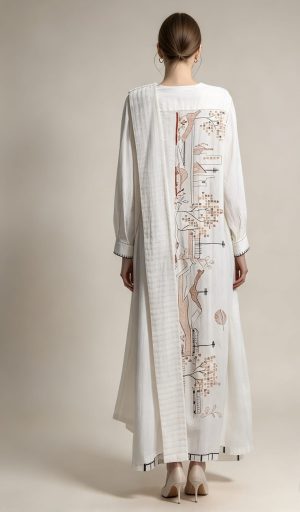 Alternative view of Diagonal Button Kaftan