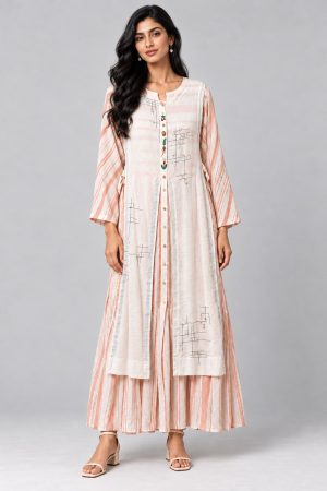 Stripped Peach Kaftan
