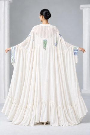 Alternative view of White/Blue Kaftan