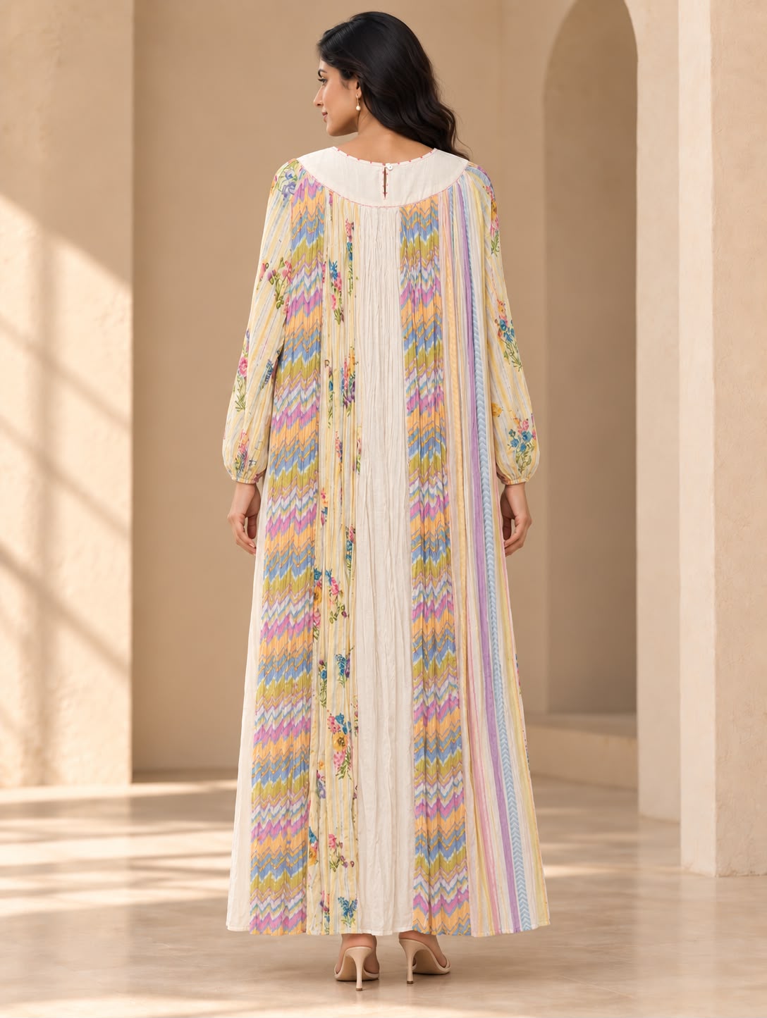 Printed Pleated Kaftan - Image 2