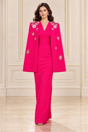 Anne Sheath Cape Sleeved Gown - Image 3