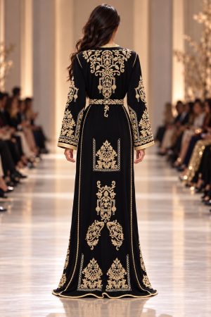 Alternative view of Black/Gold Kaftan