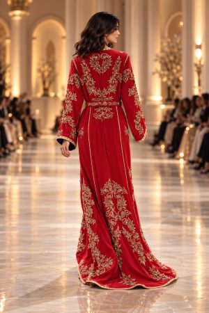 Alternative view of Red/Royal Blue Kaftan