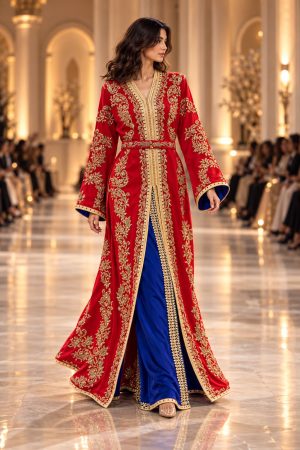 Red/Royal Blue Kaftan - Image 3