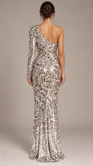 Alternative view of Silver Sequence Gown