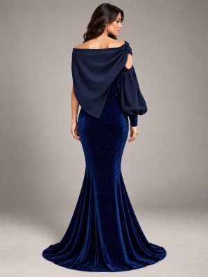 Alternative view of Navy Blue Glitter Gown